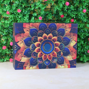 Festive gift hamper box with vibrant floral design, perfect for celebrations and special occasions