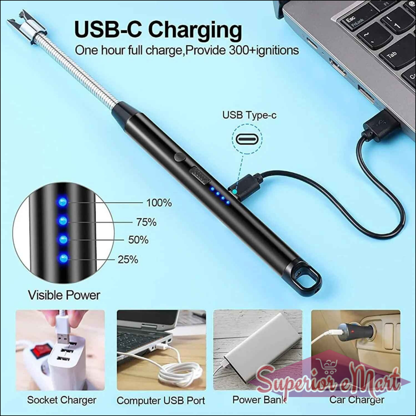 Flexible USB Rechargeable Lighter - Superior eMart