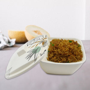 11 piece tableware dinner set with floral design rectangular bowl filled with rice