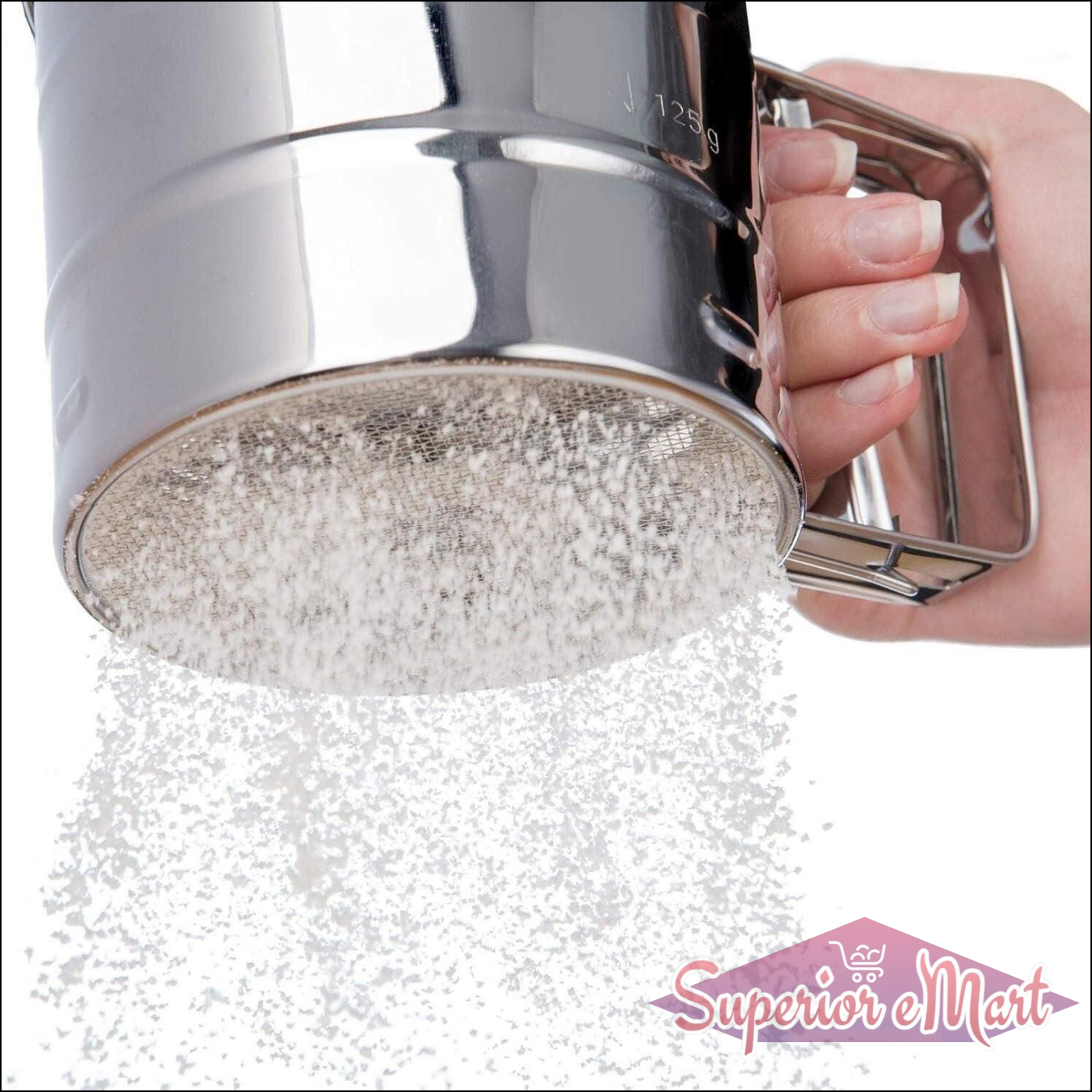 Flour Sifter Atta Chhani Hand Press Design Stainless Steel - Superior eMart