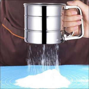 Flour Sifter Atta Chhani Hand Press Design Stainless Steel - Superior eMart