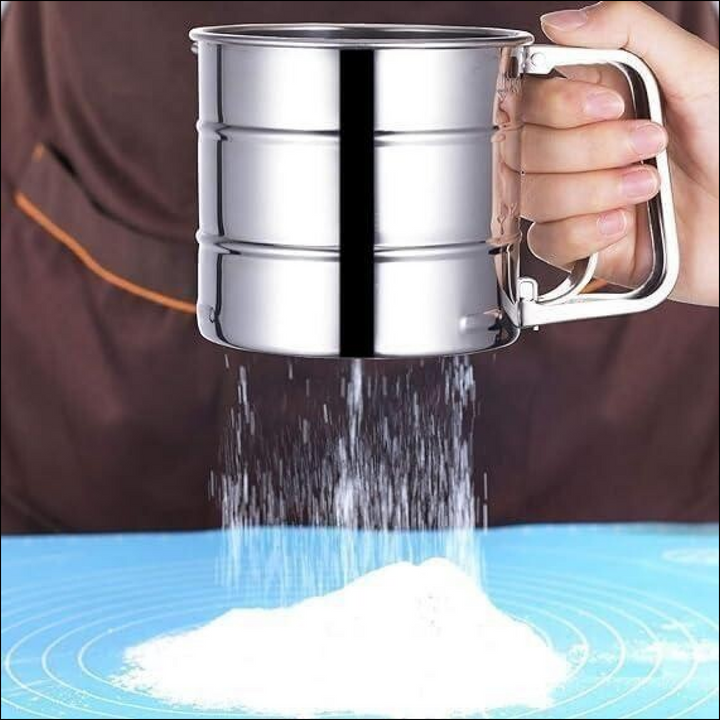 Flour Sifter Atta Chhani Hand Press Design Stainless Steel - Superior eMart