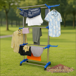 Foldable Clothes Drying Rack with Wheels - Superior eMart