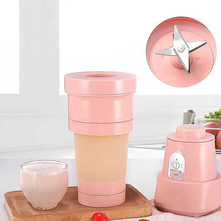 Superior eMart foldable electric juicer blender in pink with detachable cup for easy storage