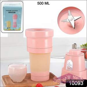 Superior eMart foldable electric juicer blender in pink with a 500 ML capacity and easy-to-use design