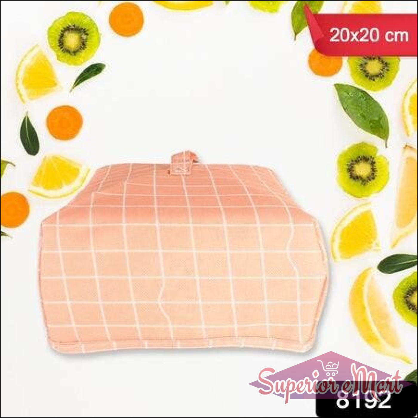 Pink foldable food cover measuring 20x20 cm, perfect for keeping food fresh outdoors