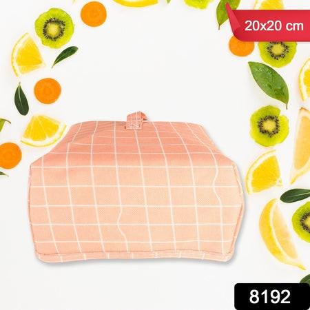 Pink foldable food cover measuring 20x20 cm, perfect for keeping food fresh outdoors
