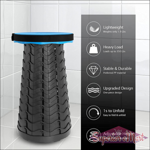 Foldable height adjusting stool with lightweight design, supports up to 350 lbs, and adjustable height options