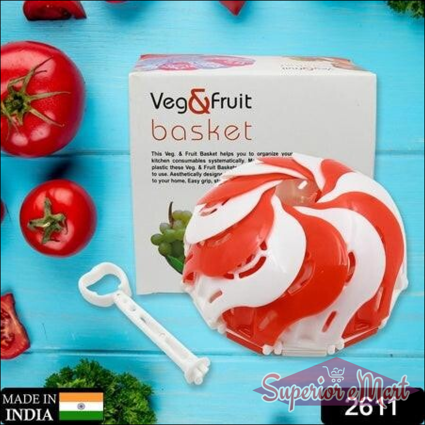 Colorful folding fruit basket for kitchen with unique design for easy storage and organization