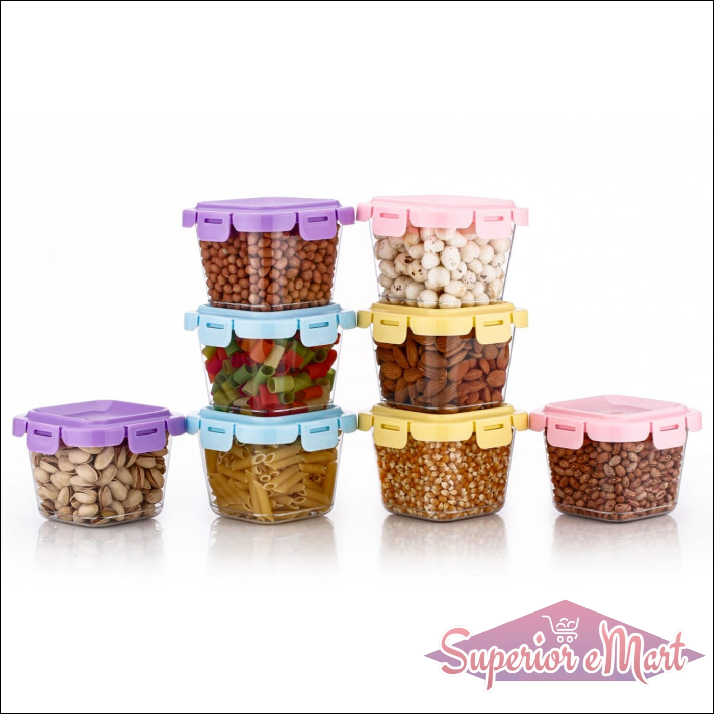 Food Containers Set with Lids 4 Pcs - Superior eMart