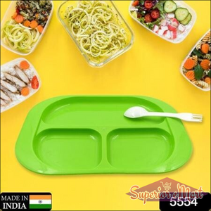 Bright green biodegradable kids plates with compartments perfect for mealtime organization