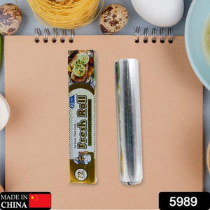 Heavy duty aluminum foil roll on a kitchen countertop for cooking and food storage