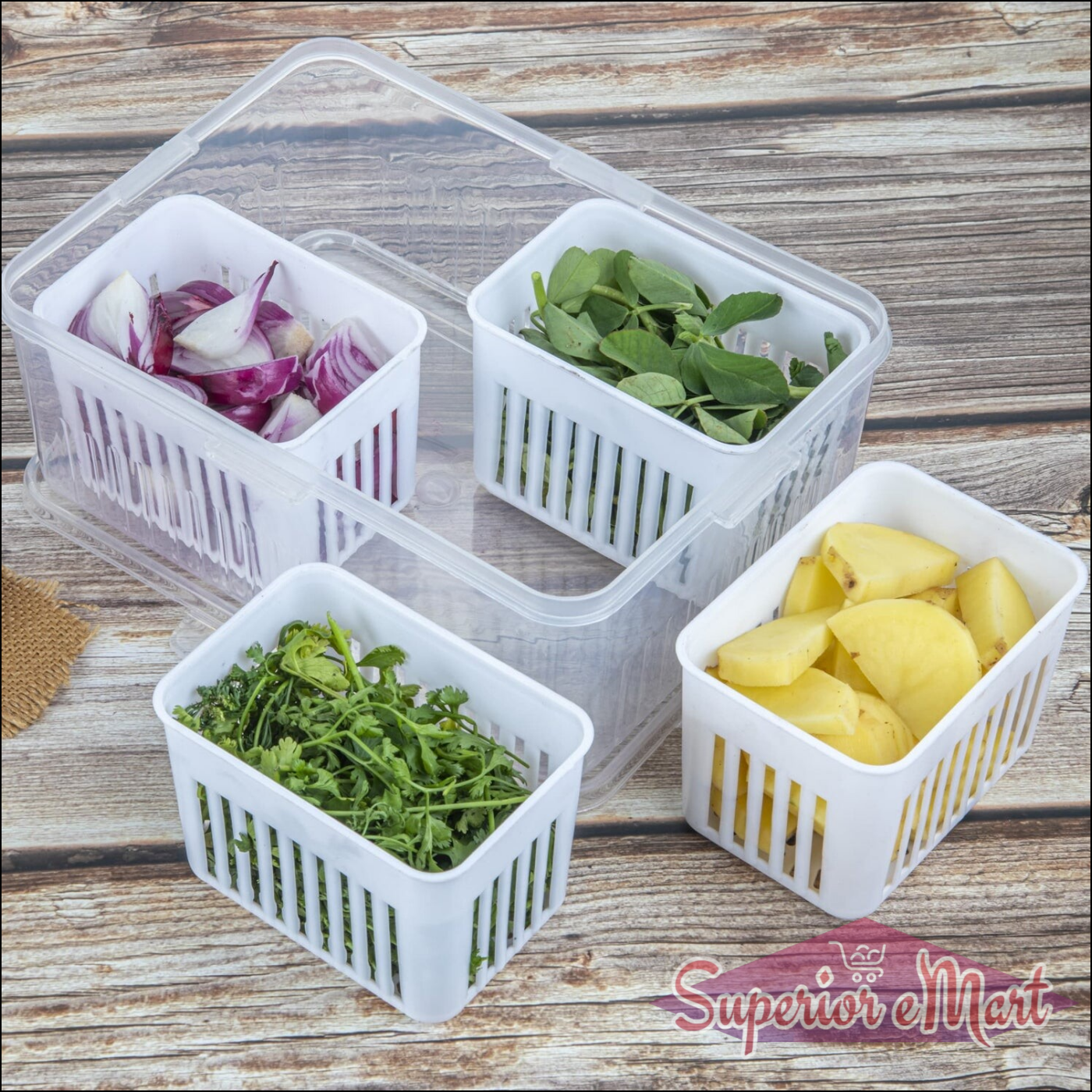 Fridge Storage Boxes Freezer Storage Containers Container For Kitchen Storage Set Storage In Kitchen Vegetable Storage Draining Crisper Refrigerator Food Box (1 Pc)