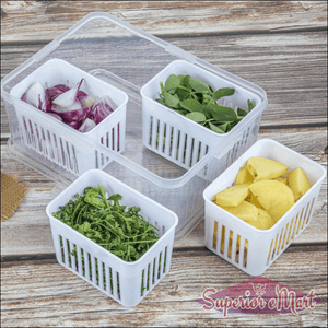 Fridge Storage Boxes Freezer Storage Containers Container For Kitchen Storage Set Storage In Kitchen Vegetable Storage Draining Crisper Refrigerator Food Box (1 Pc)
