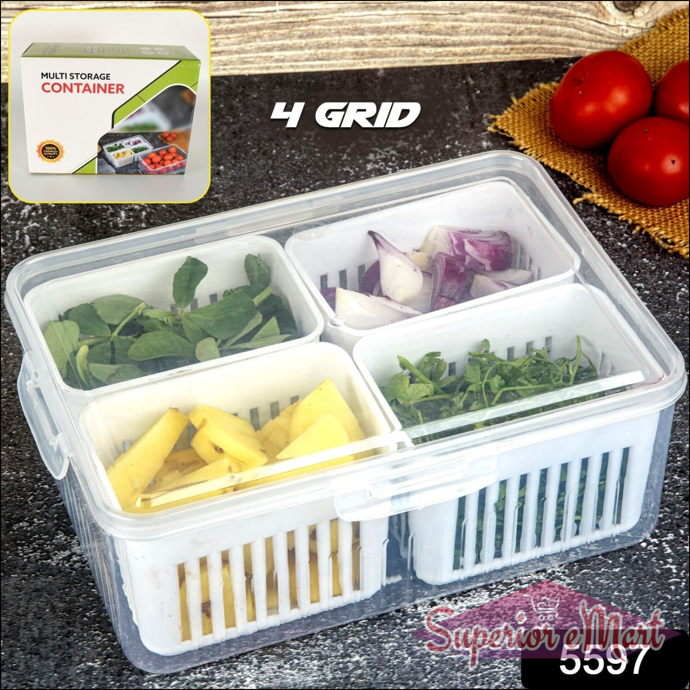 Fridge Storage Boxes Freezer Storage Containers Container For Kitchen Storage Set Storage In Kitchen Vegetable Storage Draining Crisper Refrigerator Food Box (1 Pc)