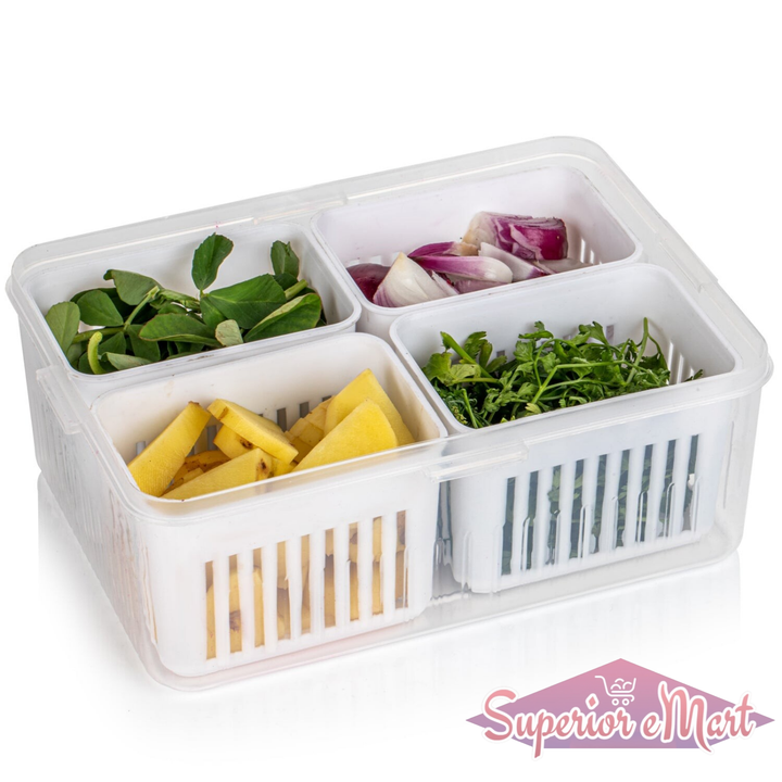Fridge Storage Boxes Freezer Storage Containers Container For Kitchen Storage Set Storage In Kitchen Vegetable Storage Draining Crisper Refrigerator Food Box (1 Pc)