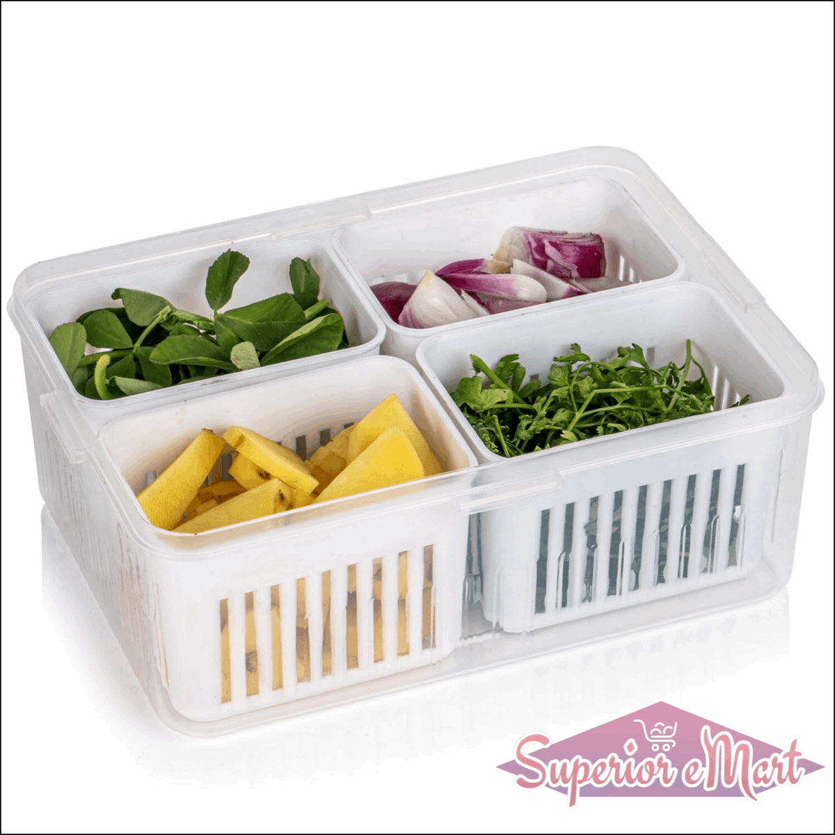 Fridge Storage Boxes Freezer Storage Containers Container For Kitchen Storage Set Storage In Kitchen Vegetable Storage Draining Crisper Refrigerator Food Box (1 Pc)