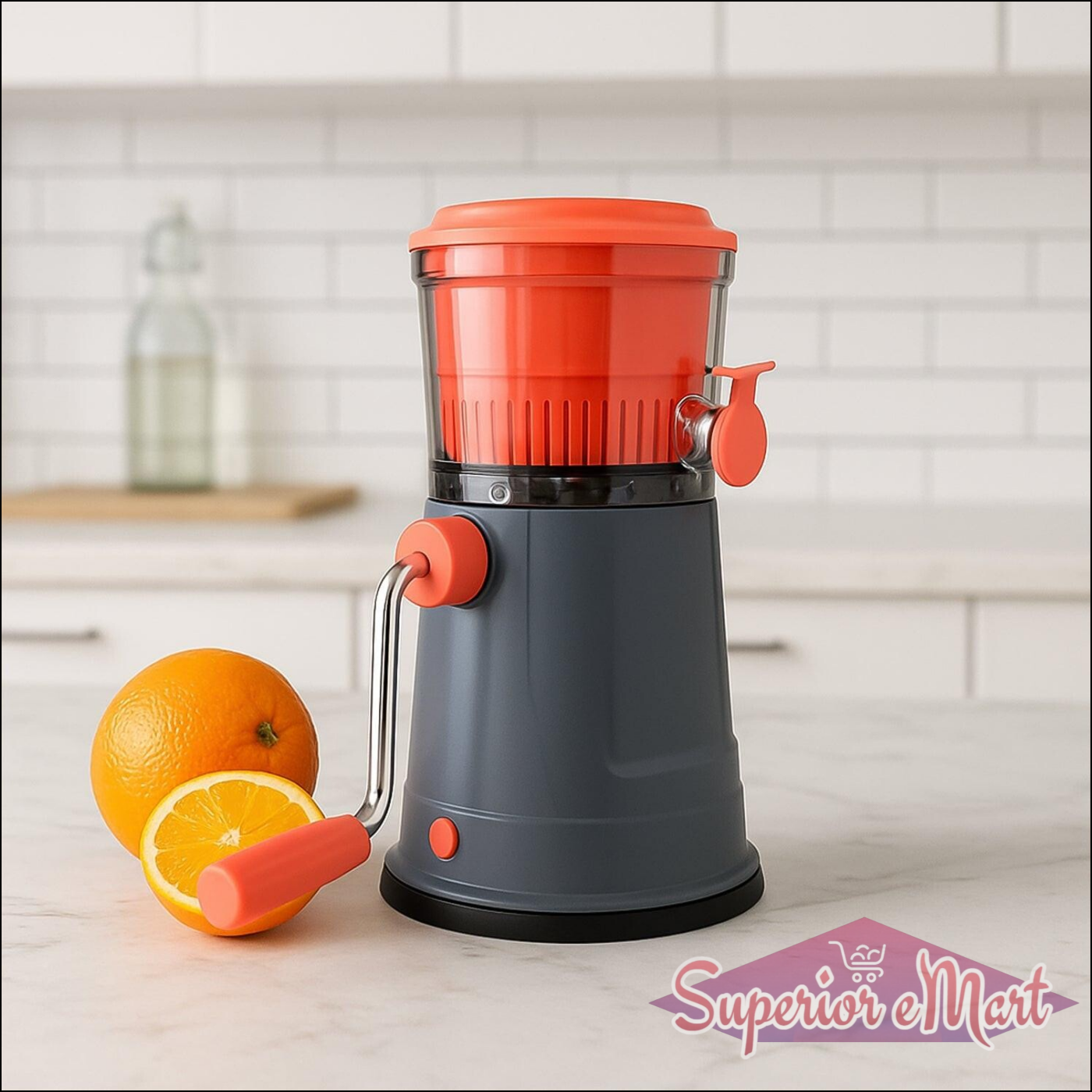 Fruit Juicer With Long Handle And Silicone Ring (1 Pc) - Superior eMart
