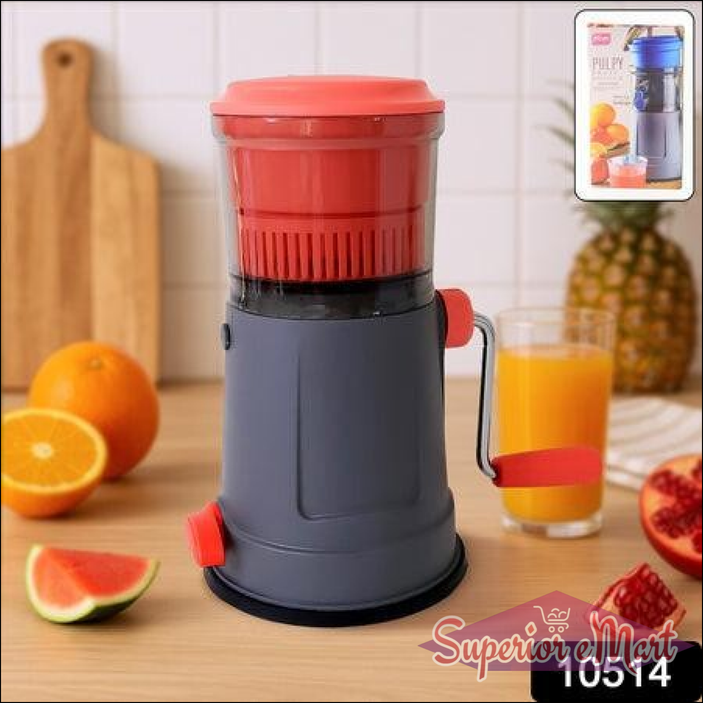 Fruit Juicer With Long Handle And Silicone Ring (1 Pc) - Superior eMart