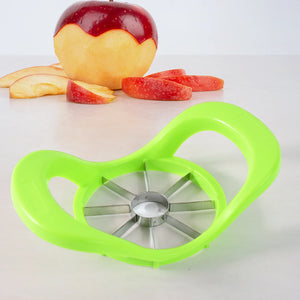 Green fruit slicer apple cutter with stainless steel blades for easy apple slicing