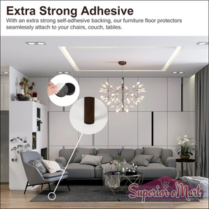 Extra strong adhesive furniture protection pads designed to attach to chairs, couches, and tables