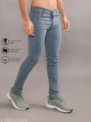 Trendy Stretchable Denim Jeans for Men - Modern Slim Fit, Comfortable Everyday Wear