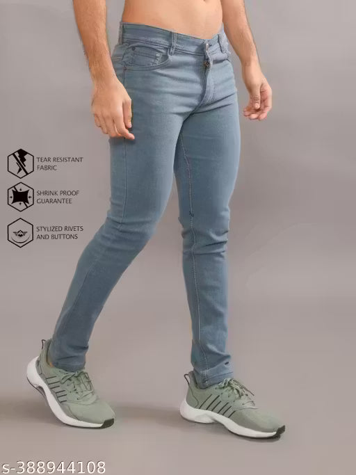 Trendy Stretchable Denim Jeans for Men - Modern Slim Fit, Comfortable Everyday Wear