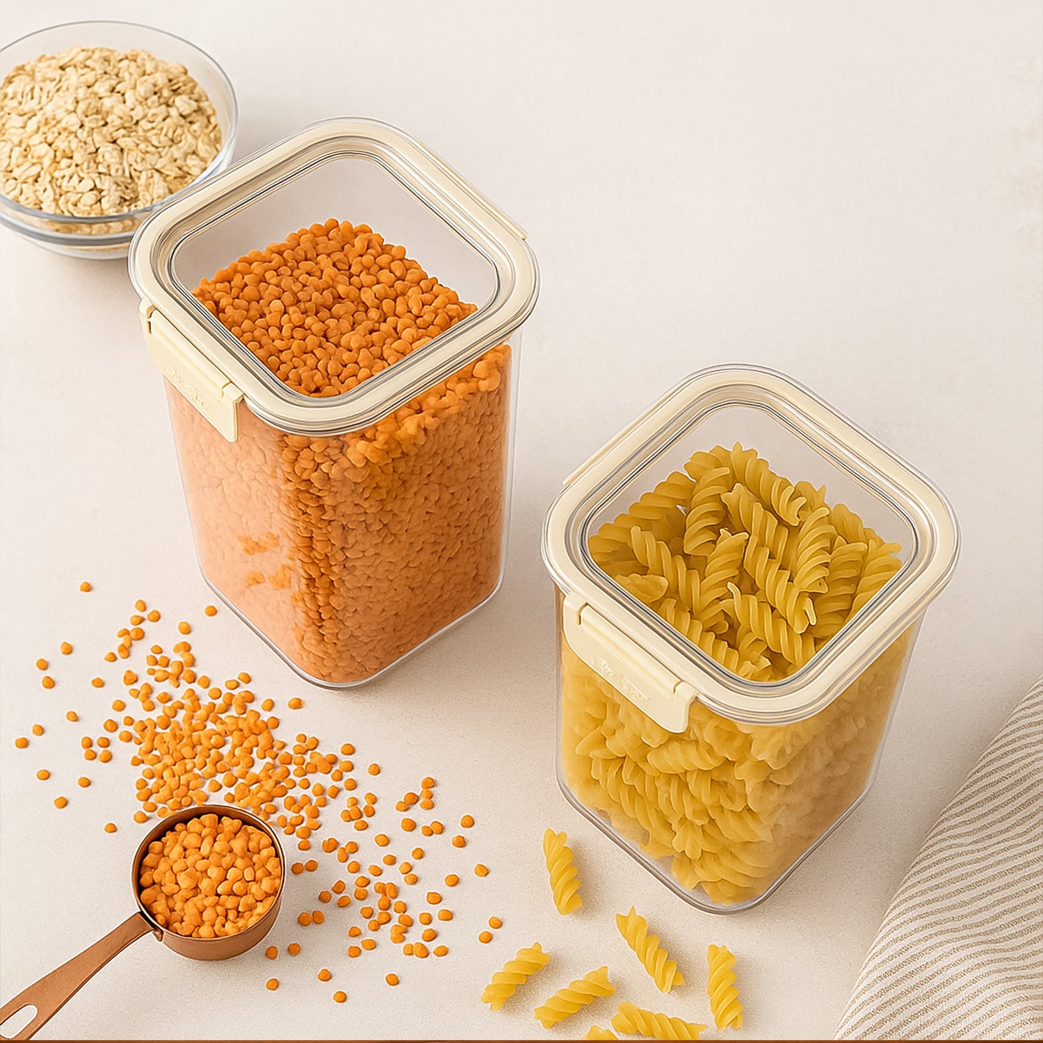 Press N Lock Airtight Kitchen Storage Container Set (2pc1400ml)