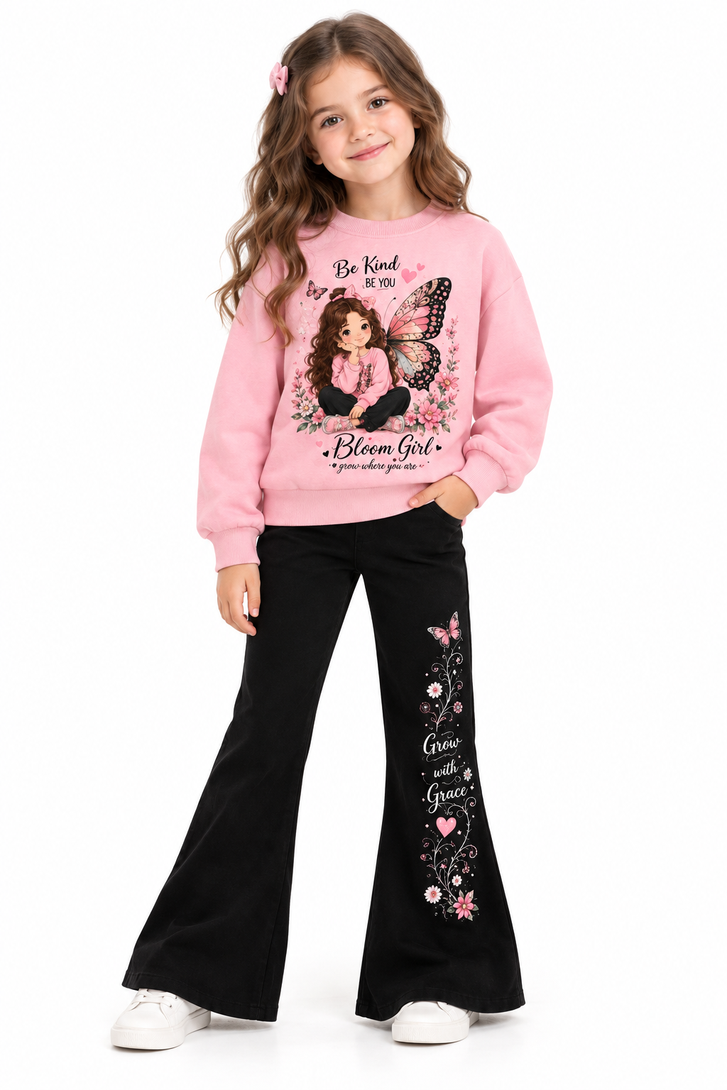 Fun and Cozy Girls Cartoon Sweatshirt and Pants Set for Winter Adventures - Superior eMart