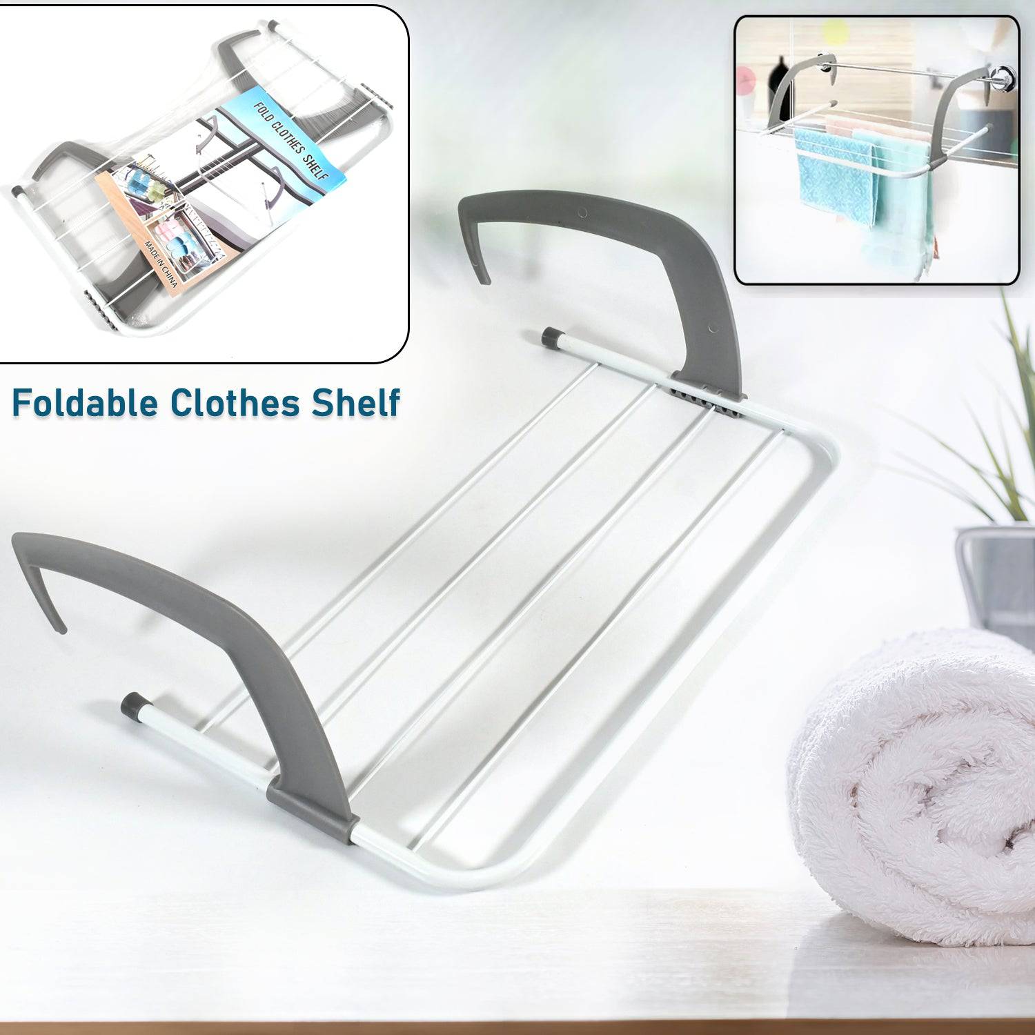 0333 Metal Steel Folding Drying Rack For Clothes Balcony Laundry Hanger For Small Clothes Drying Hanger Metal Clothes Drying Stand Socks And Plant Storage Holder Outdoor  Indoor Clothes-towel Drying Rack Hanging On The Door Bathroom - Superior eMart