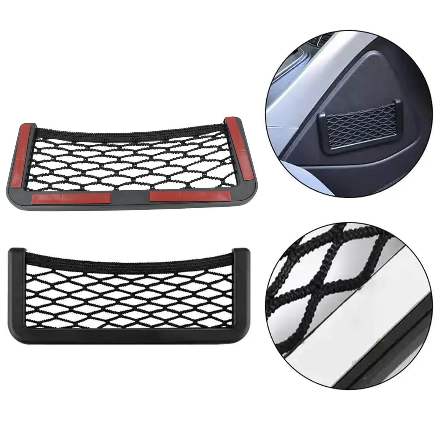 Car Storage Organize Car String Bag Car Seat Side Storage Net Bag Mesh Pocket Organizer Stick-on For Purse Bag Phone - Superior eMart