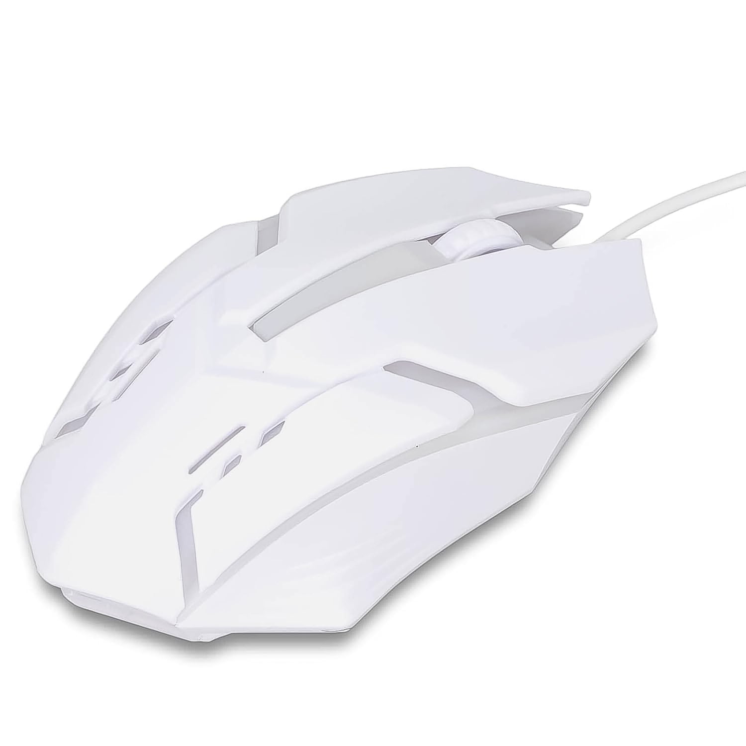 Superior eMart gaming mouse with lighting featuring a sleek white design for gamers
