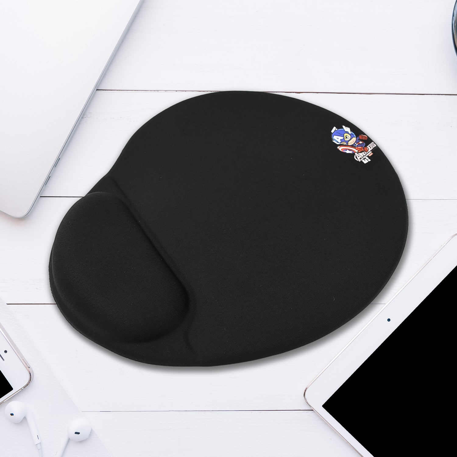 Superior eMart black wrist support mouse pad designed for ergonomic comfort and reduced wrist strain