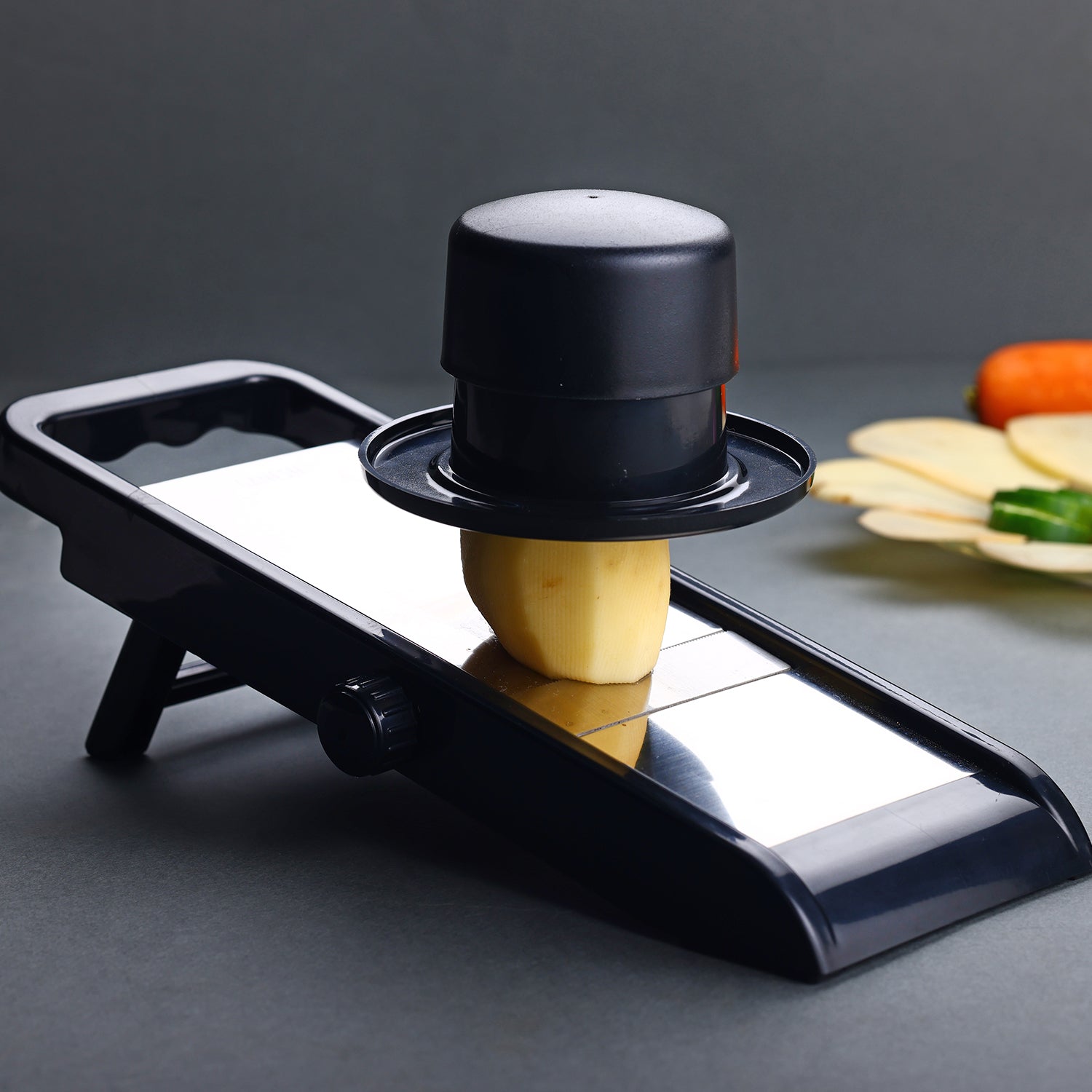 Multipurpose vegetable slicer machine designed for easy and efficient vegetable slicing and preparation