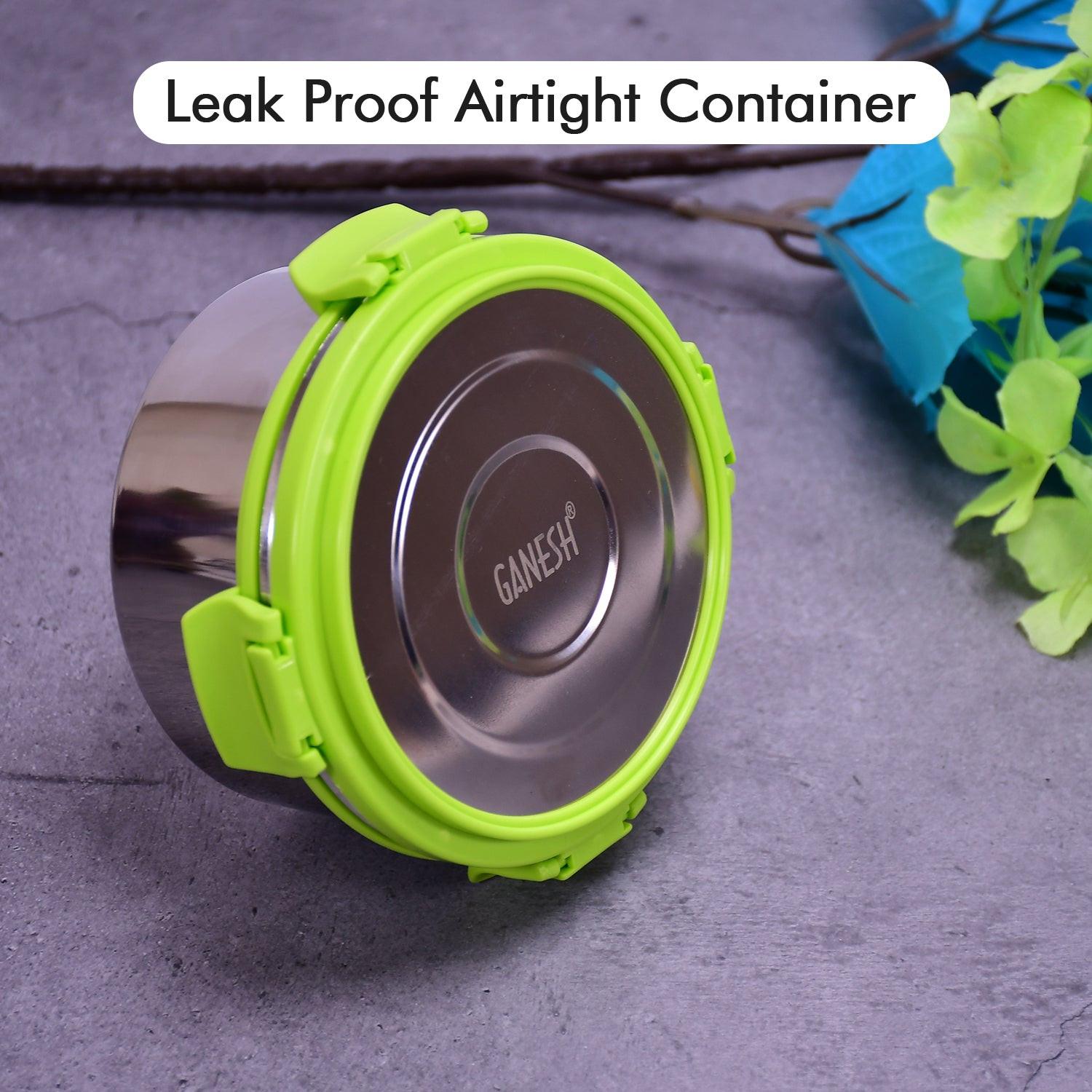 Superior eMart stainless steel lunch box leak proof design with colorful airtight lid for easy transport