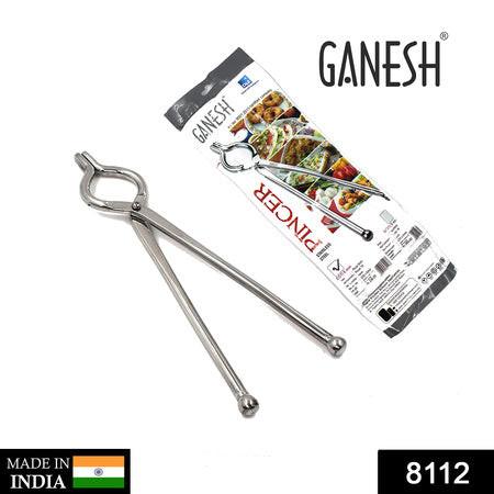 Ganesh stainless steel utensil holder tongs with a sleek design for easy food serving and cooking