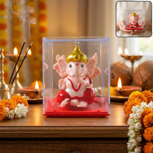 Decorative Small Lord Ganesh Idol In Transparent Case (1 Pc) Superior eMart