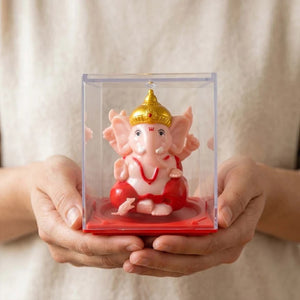 Decorative Small Lord Ganesh Idol In Transparent Case (1 Pc) Superior eMart