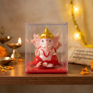Decorative Small Lord Ganesh Idol In Transparent Case (1 Pc) Superior eMart