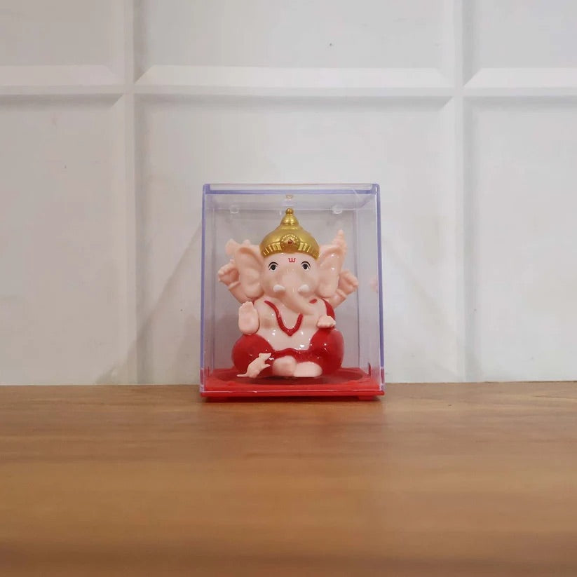 Decorative Small Lord Ganesh Idol In Transparent Case (1 Pc) Superior eMart