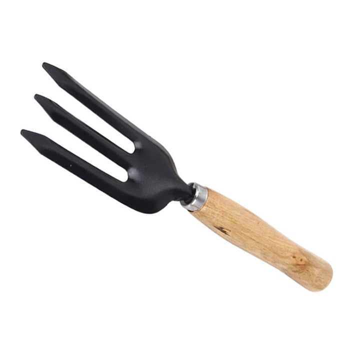 Superior eMart garden weeding tool steel with a three-pronged design and wooden handle for effective weeding