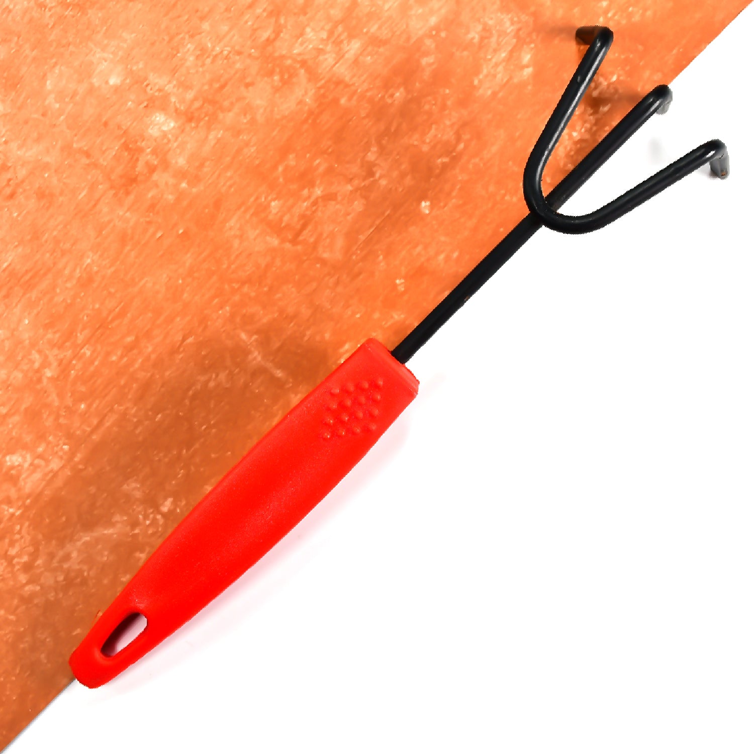3 piece gardening tool kit with a red-handled hand rake for efficient soil cultivation