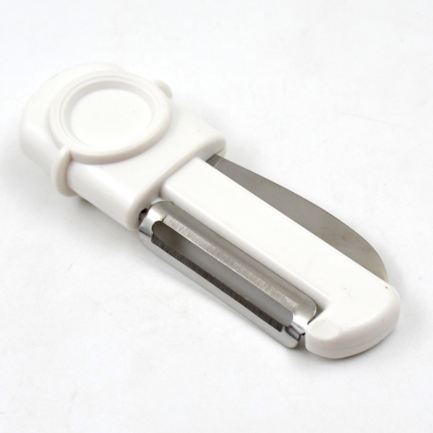 Superior eMart white 2-in-1 knife and peeler kitchen tool with compact design for easy use