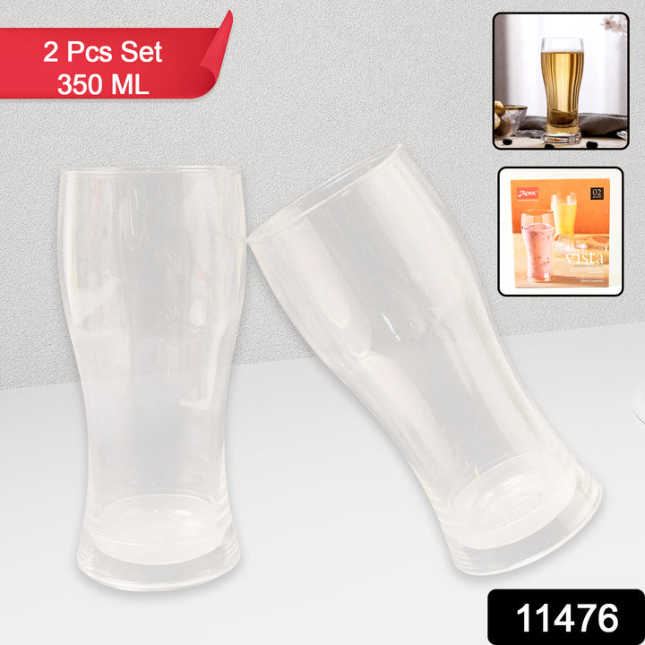 Superior eMart 2 Pcs Set 350ml durable drinking glasses clear and sturdy for everyday use