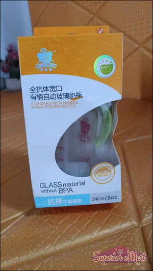 Glass Baby Feeding Bottle Multicolor 240ml - Superior eMart