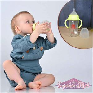 Glass Baby Feeding Bottle Multicolor 240ml - Superior eMart
