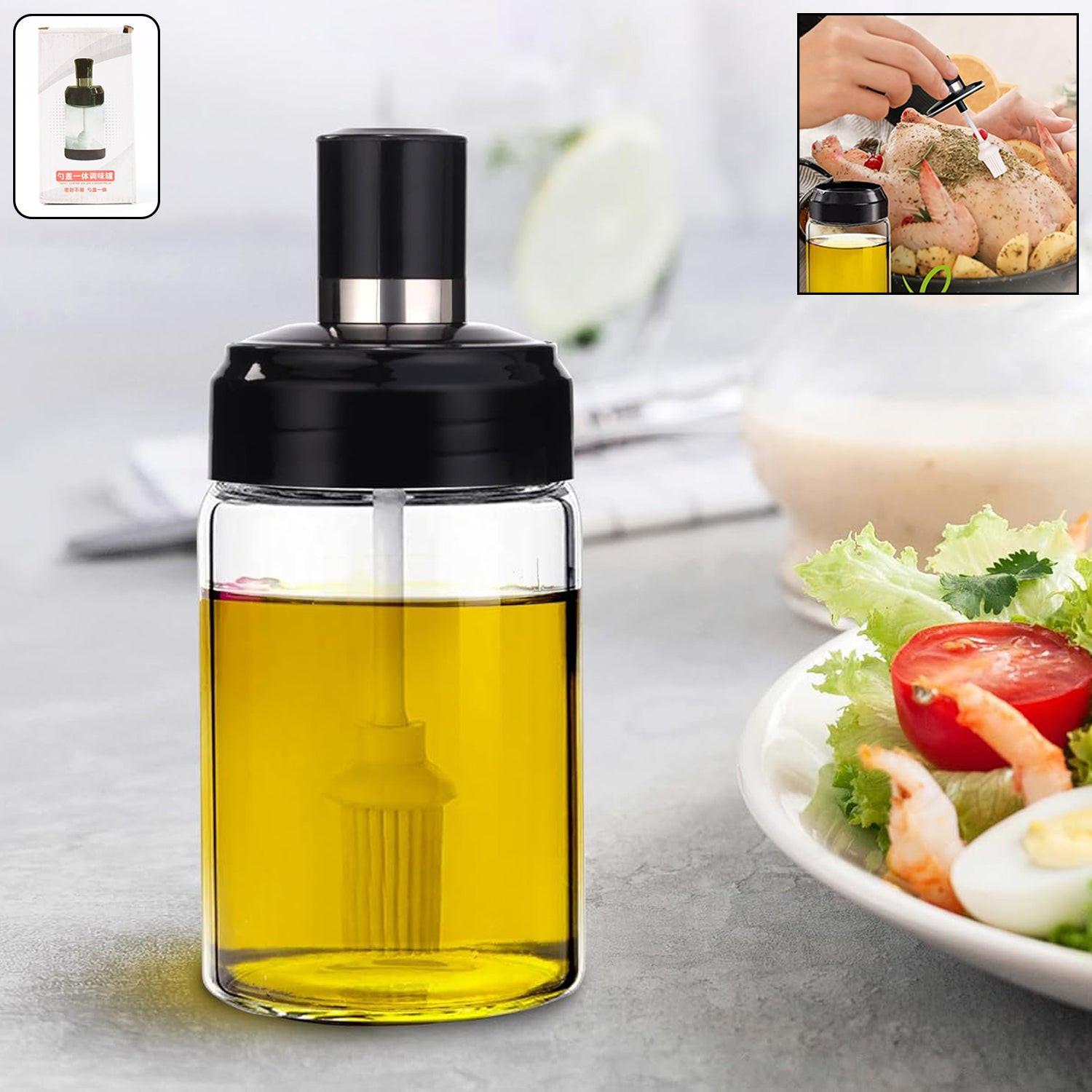 Superior eMart glass oil dispenser with brush for easy cooking and precise oil application
