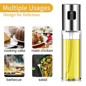Glass oil sprayer for cooking with multiple usages for salad, barbecue, and roast chicken