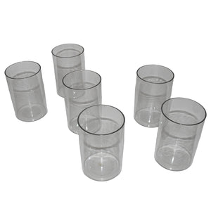 Set of six clear unbreakable glass set for everyday use, perfect for home dining and entertaining.