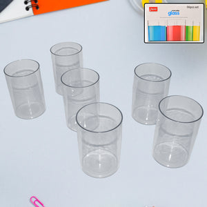 Set of six unbreakable glass set for everyday use, perfect for home or kitchen enjoyment